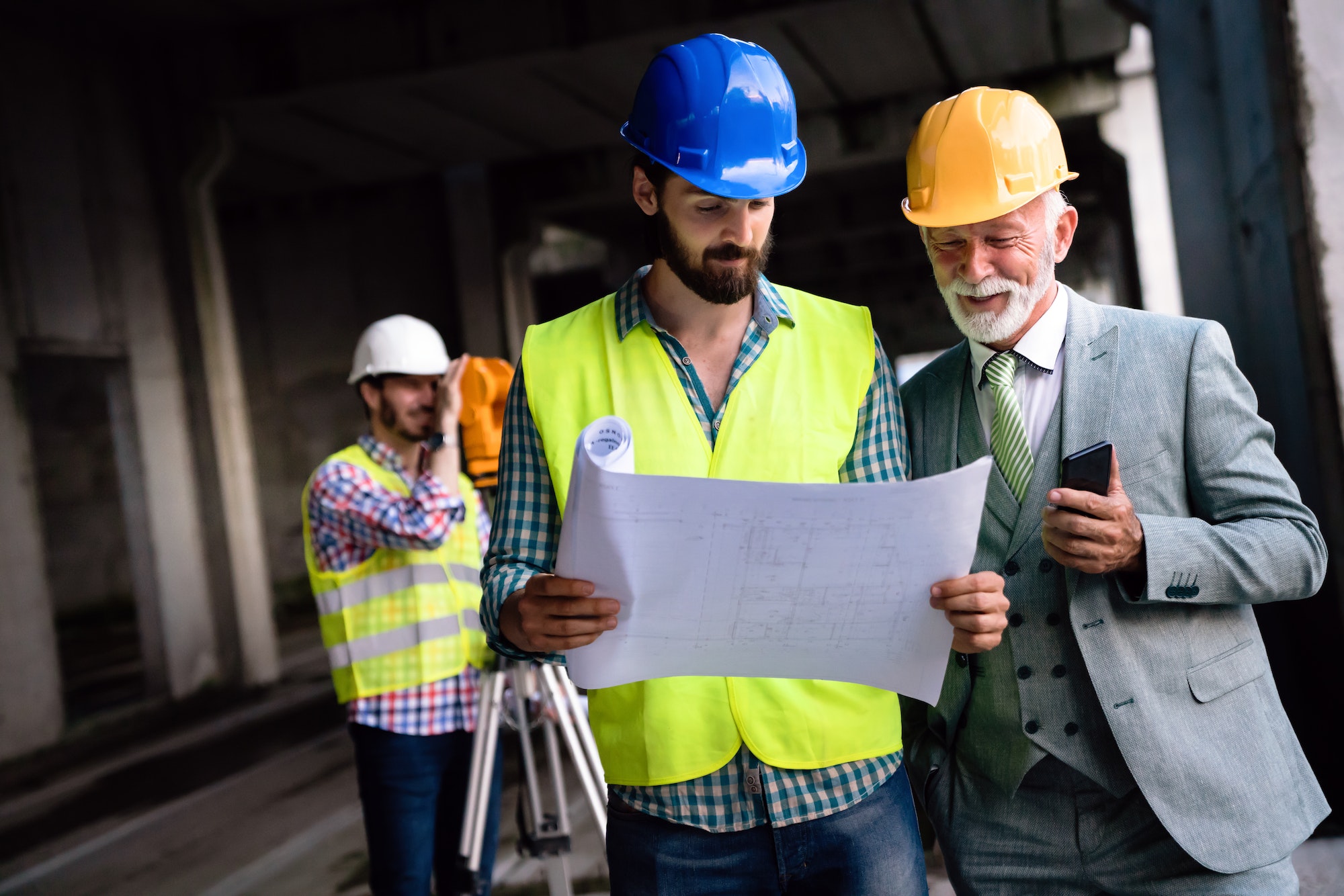Picture of construction engineer working on building site Picture of construction engineer working on building site